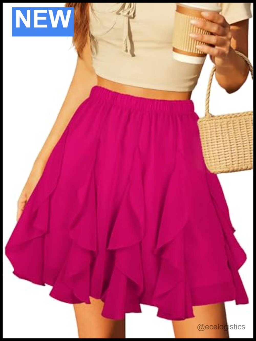 Women's Pleated Chiffon Mini Skirt High Waist